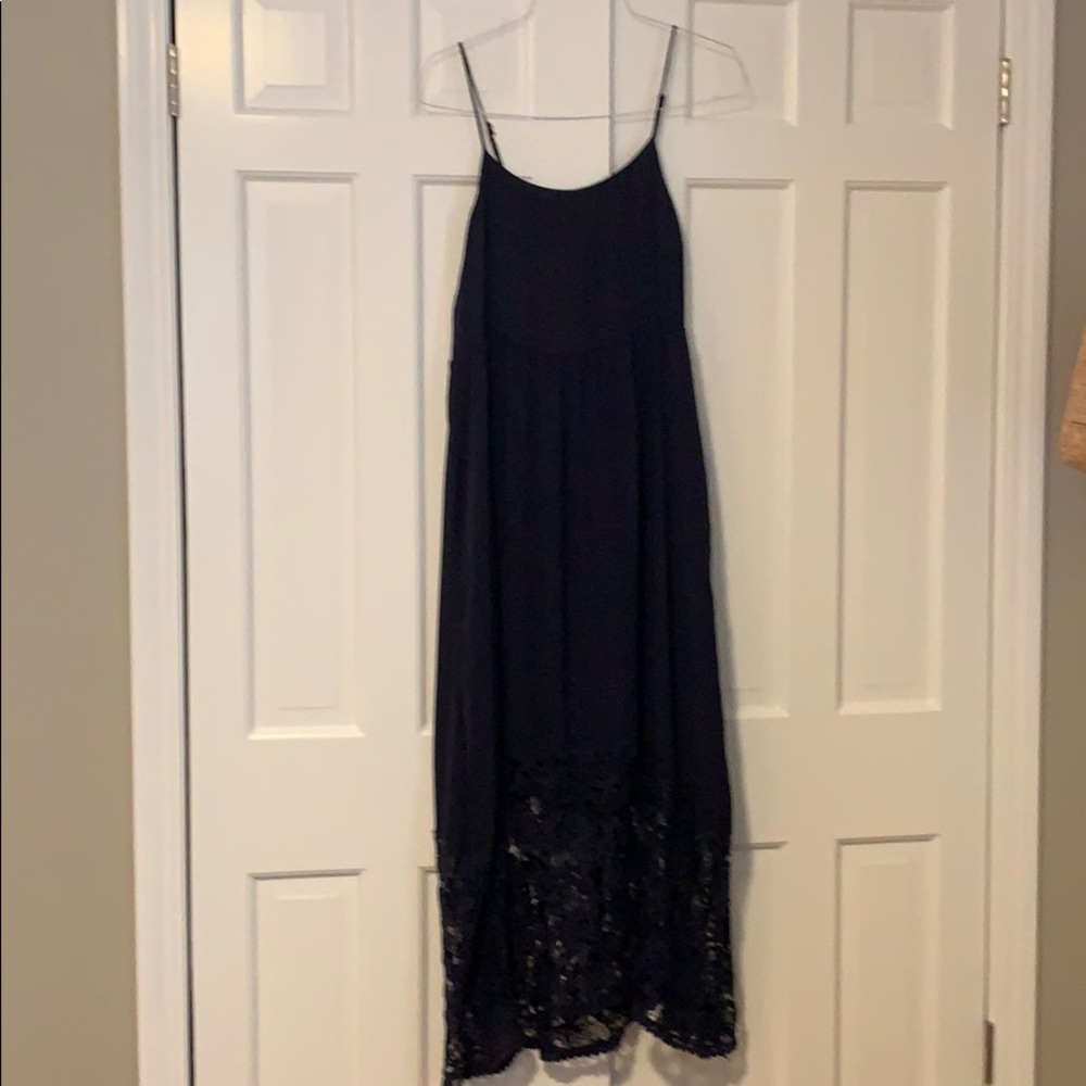Navy maxi dress with lace detail!